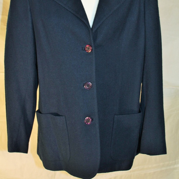 Blue wool blazer, size medium - Picture 2 of 4